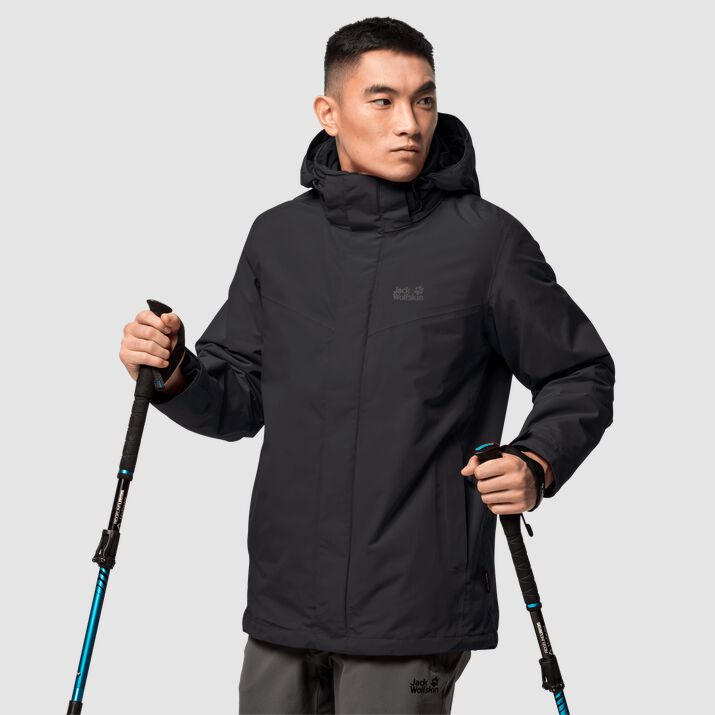 Chamarra Outdoor Jack Wolfskin Gotland 3in1 Hombre Negros Mexico-1564172